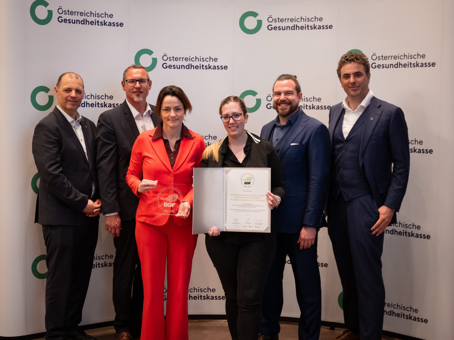 OptimaMed Wiener Neustadt wird BGF Gütesiegel verliehen OptimaMed Wiener Neustadt wird BGF Gütesiegel verliehen