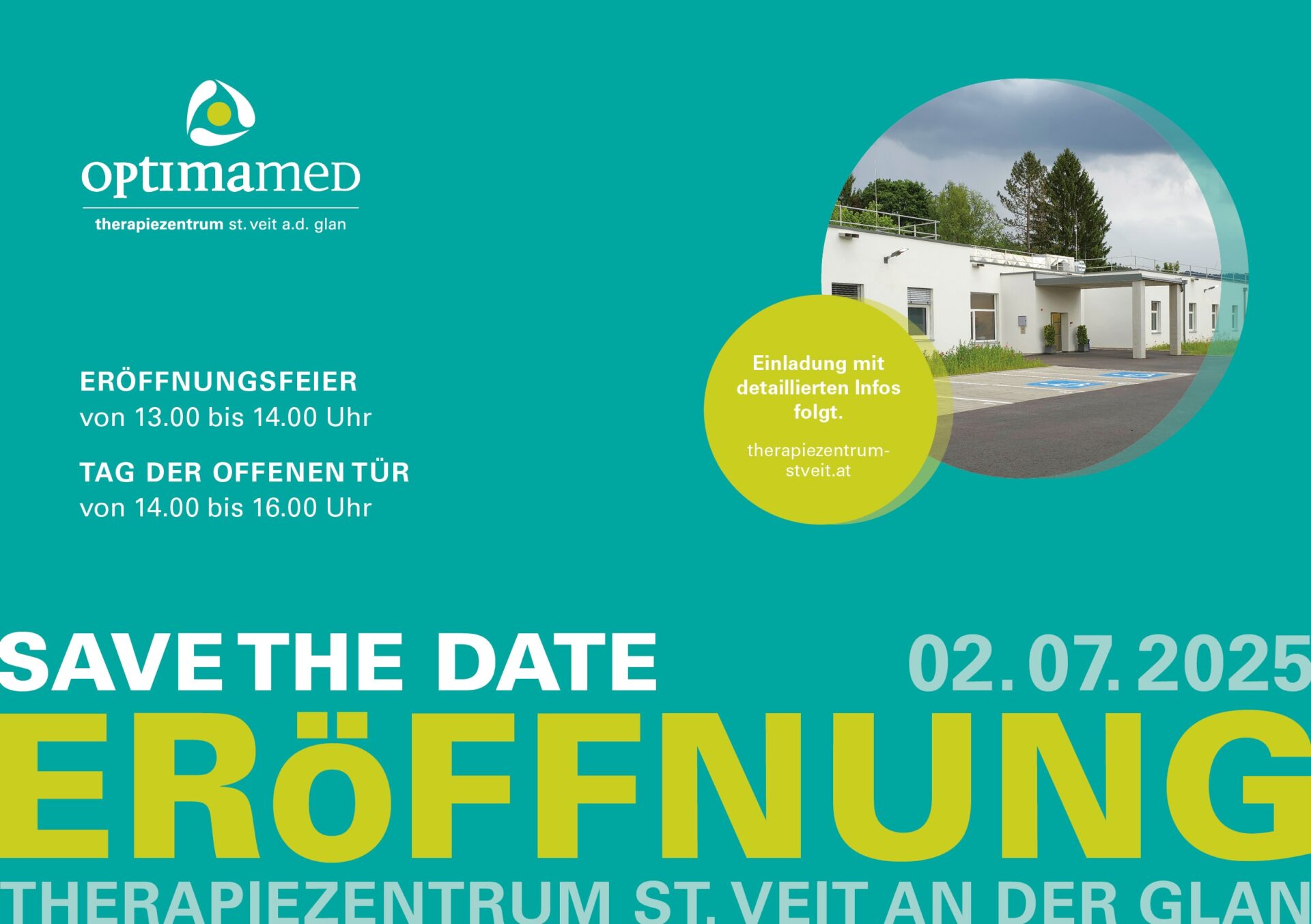 Eröffnungsfeier 2025 des neuen OptimaMed Therapiezentrums St. Veit in Kärnten Eröffnungsfeier 2025 des neuen OptimaMed Therapiezentrums St. Veit in Kärnten