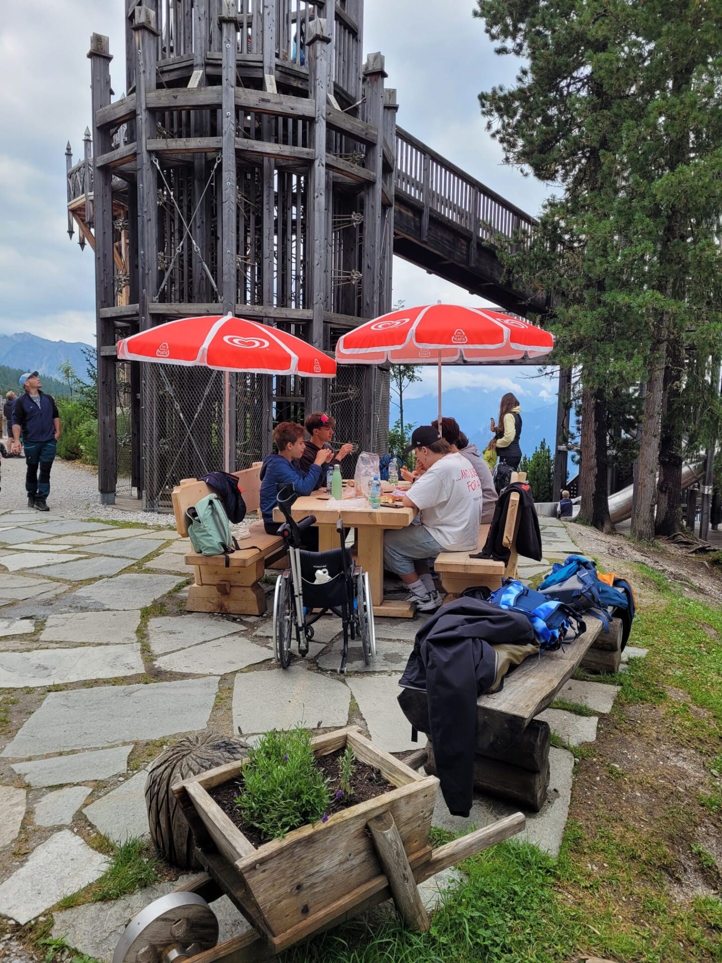 Jugendliche beim Zillertal-Ausflug des Rehazentrums Wiesing Jugendliche beim Zillertal-Ausflug des Rehazentrums Wiesing