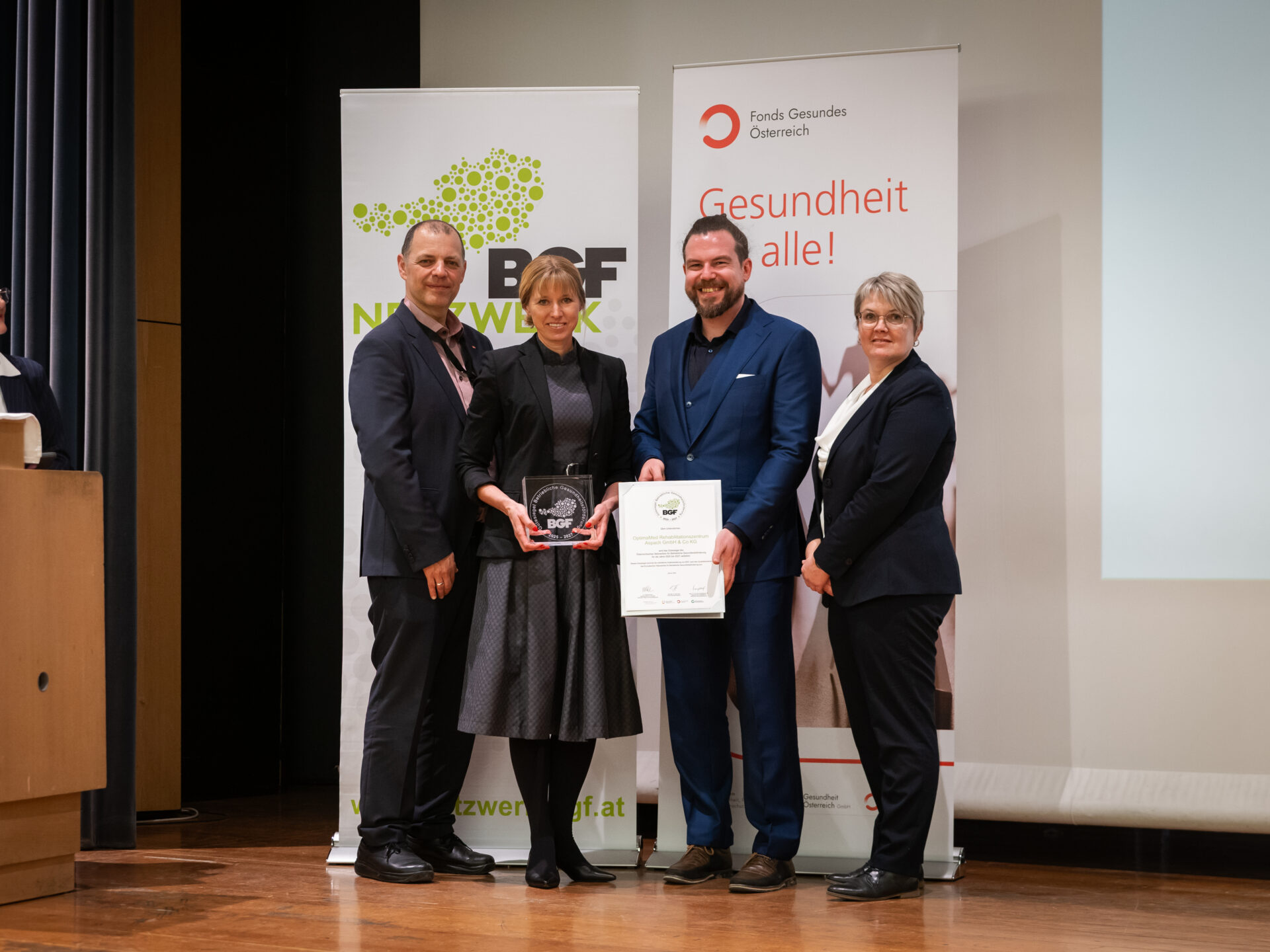 OptimaMed Rehazentrum Aspach wird BGF Gütesiegel verliehen OptimaMed Rehazentrum Aspach wird BGF Gütesiegel verliehen